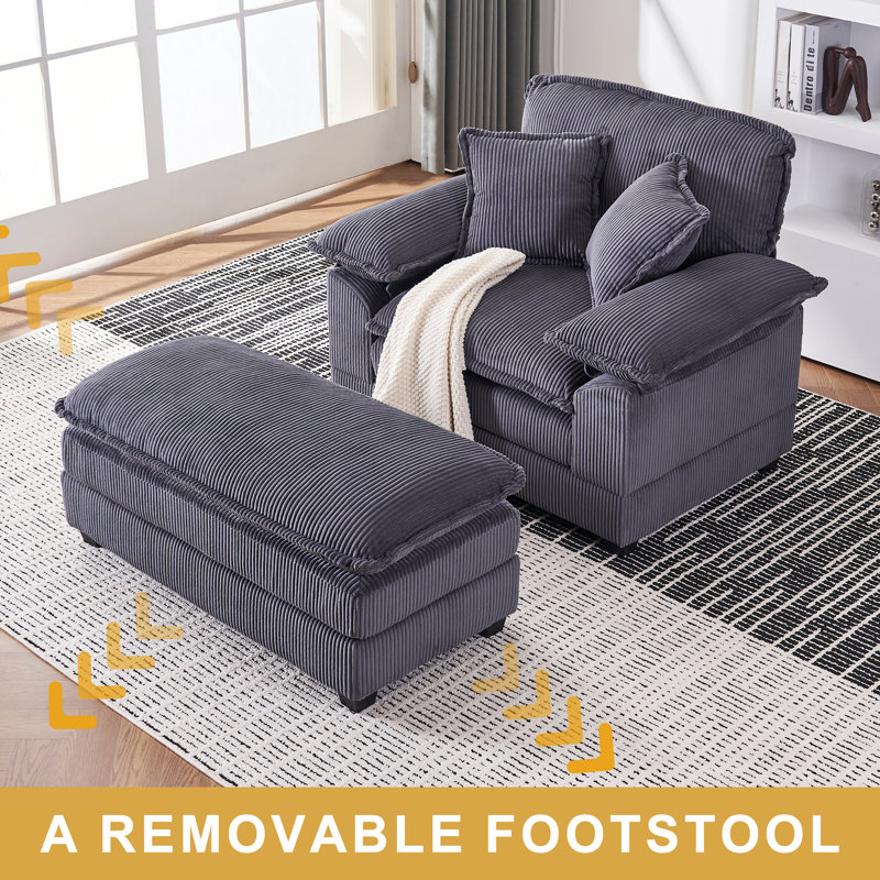 Latitude Run® Danicah 46.9'' Wide Single Sofa With Ottoman, Comfy